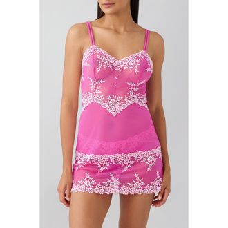 Wacoal Embrace Lace Chemise in Wild Azalea/Cradle Pink at Nordstrom, Size Xx-Large