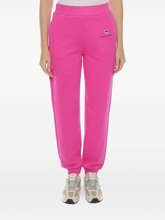 Chiara Ferragni logo-embroidered track pants - women - Cotton - M - Pink