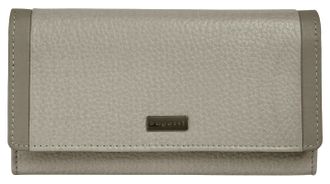 Bugatti Geldb&ouml;rse BUGATTI SINA, Damen, grau (hellgrau), Leder, leicht gl&auml;nzend, unifarben, Kleinlederwaren Geldb&ouml;rse, echt Leder