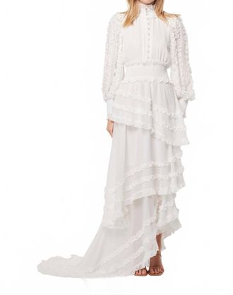 Elliatt Maelis Long Sheer Balloon Sleeves Gown In Ivory