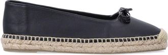 Castaner Black Leather Ballet Espadrilles