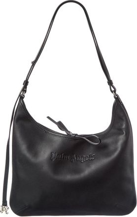 Palm Angels Logo Leather Hobo Bag