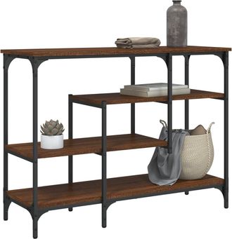 vidaXL Mesa Consola Con Estantes Roble Marr&oacute;n 100x35x75 Cm Vidaxl