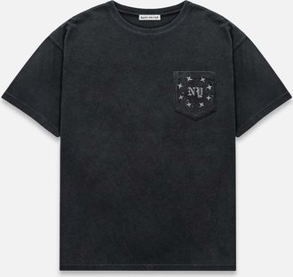 Duke + Dexter Duke + Dexter, Mens NY Washed Black Pocket T-Shirt, Size XXL