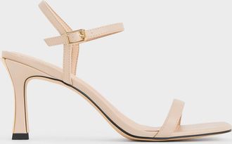 Charles & Keith Square-Toe Heeled Sandals