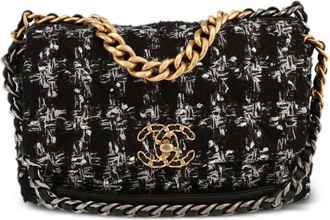 Chanel 19 flap tweed two-way shoulde rbag - women - Canvas - One Size - Silver