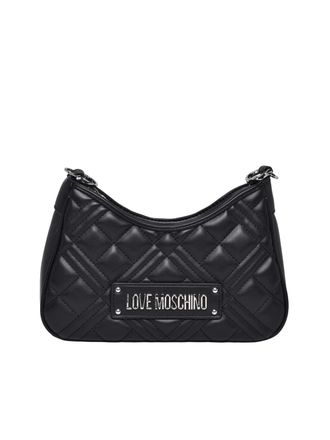 Love Moschino Black Polyurethane Zip Shoulder Bag