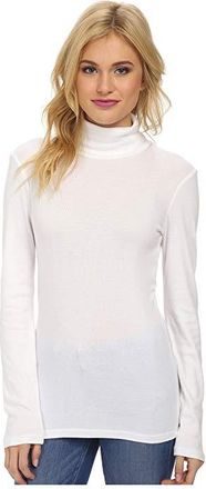 Splendid 1x1 Classic Long Sleeve Turtleneck Womens Long Sleeve Pullover White : LG (Womens 10-12), Cotton/Modal