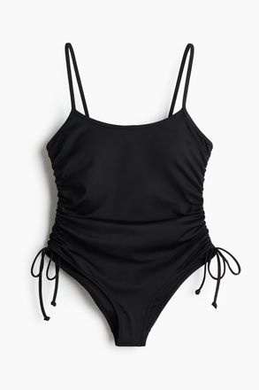 H&M Badeanzug mit wattierten Cups und High Leg - Schwarz