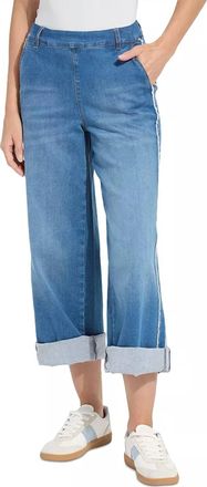 Lyss&eacute; Andie Fringe Detail High Rise Straight Jeans In Authentic Midwash