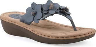 White Mountain Cassilia Mini Wedge Sandal - Wide Width Available in Periwinkle/Tumbled/Nubuck at Nordstrom Rack, Size 9.5