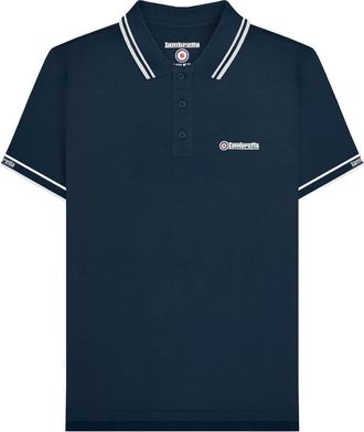 Lambretta Heren SS25 Gebrandmerkt Mouwen Poloshirt (Marine)