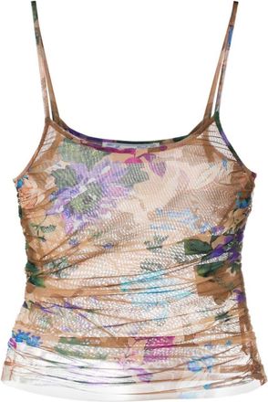 Off-white Camoflo draped tank top - women - Polyamide/Spandex/Elastane - 40 - Brown