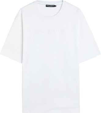 Dolce & Gabbana Logo-embossed Cotton T-shirt - White - 52 (IT52 / XL)