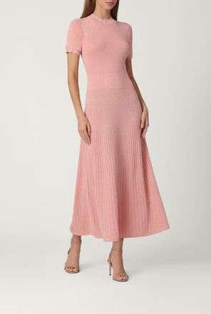 Shoshanna Fine Gauge Shimmer Knit Darby Dress in Soft Peach at Nordstrom, Size X-Large