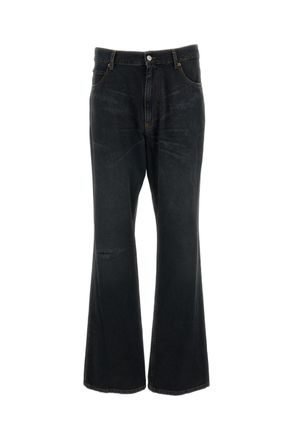 Maison Margiela Blue Straight-Leg Cutout Knee Jeans