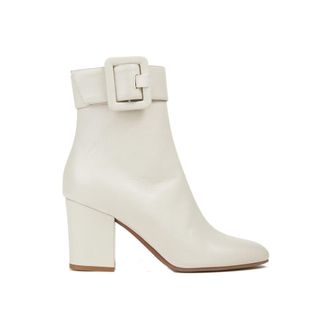 Sergio Rossi White Lamb Leather Ankle Womens Boots
