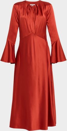 Veronica Beard Ezri Satin Midi Dress