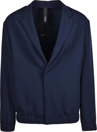 Hev&ograve; Blue Calamarena Snap Closure Viscose-Blend Coat