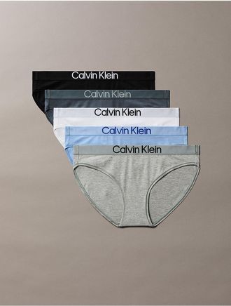 Calvin Klein Womens Maximum Cotton 5-Pack Bikini - Multi - XS