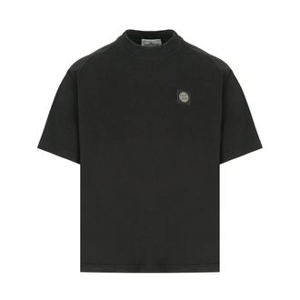Stone Island Patch Logo T Shirt - male - Stone Island - T-Shirts - Black - XL - Tops