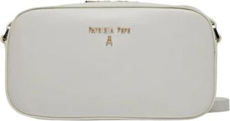 Patrizia Pepe Small Graphic Case Leren Crossbodytas - Dames - Schoudertassen - Wit - ONE Size - Leer - Tassen