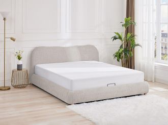 Vente-Unique Letto con contenitore 180 x 200 cm Tessuto Beige - VANARI
