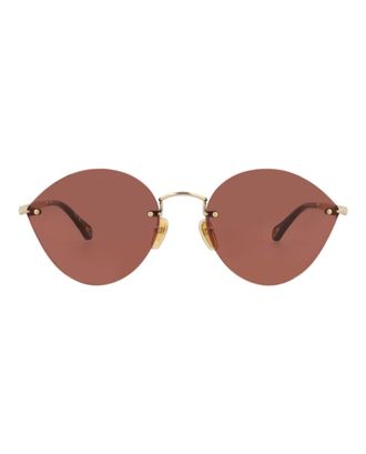 Chlo&eacute; Cat Eye-Frame Metal Sunglasses