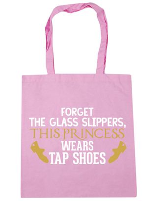 HippoWarehouse Forget the glass slippers, this princess wears tap shoes Tote Shopping Gym Beach Bag 42cm x38cm, 10 litres