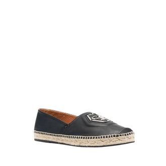 Philipp Plein Schoenen, Heren, Zwart, 40 EU, Leer, Logo Plaque Leren Espadrilles
