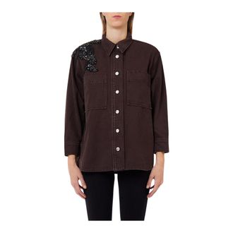 Liu Jo Giubbotto Denim Superior - female - Liu Jo - Shirts - Brown - XS - Blouses & Shirts