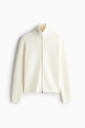 H&M Cardigan mit Zipper in Regular Fit - Weiss