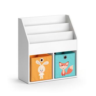 Vicco Estanter&iacute;a Infantil Luigi, Blanco, 72 X 79 Cm Con 2 Cajas Plegables Opt.1, Vicco