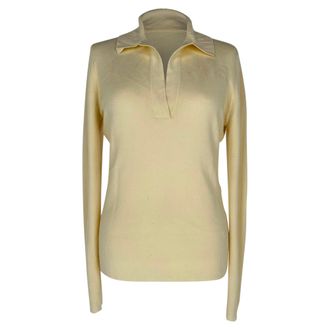 Gabriela Hearst Gabriela Hearts V-Neck Collared Sweater in Ivory Cashmere