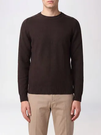Dondup Maglia girocollo in cotone a maniche lunghe con bordi a costine