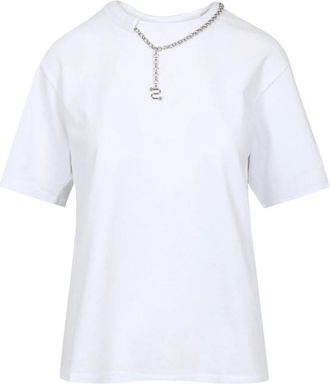 Sportmax T-shirt met ronde hals - Dames - T-shirts - Wit - S - Katoen - Tops