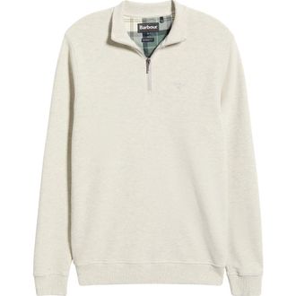 Barbour Ravensworth Quarter Zip Pullover in Ecru Marl at Nordstrom, Size Xx-Large