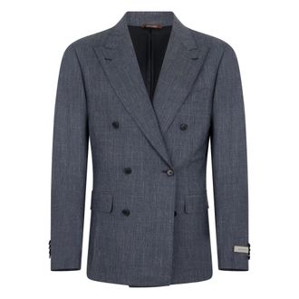 Canali Blazers, male, Blue, Size: XL Double-breasted Jacket