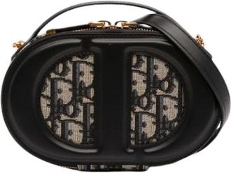 Dior Pre-owned Canvas Satchel Bag - Dames - Vintage Mini Tas - Zwart - ONE Size - Leer - Vintage