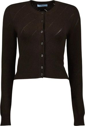 Prada Cashmere Knitwear, female, Brown, Size: XS Cashmere Cardigan