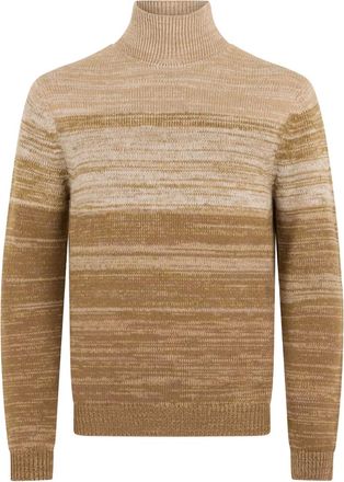 Malo striped roll-neck sweater - Neutrals