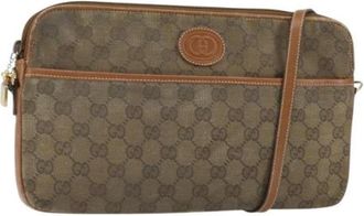 Gucci Pre-owned Vintage Canvas Cross Body Bag - Dames - Vintage Schoudertas - Bruin - ONE Size - Vintage