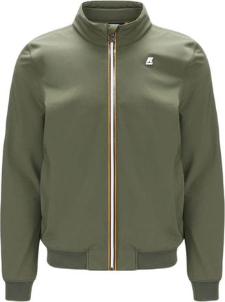 K-Way Slim Green Waterproof Parka Jacket - Heren - Bomber jackets - Groen - S - Nylon - Jassen