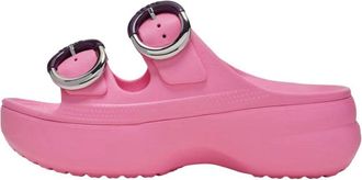 Crocs (WMNS) Crocs Saturday Platform Dipped Buckle Sandal Pink Lemonade 213246-669