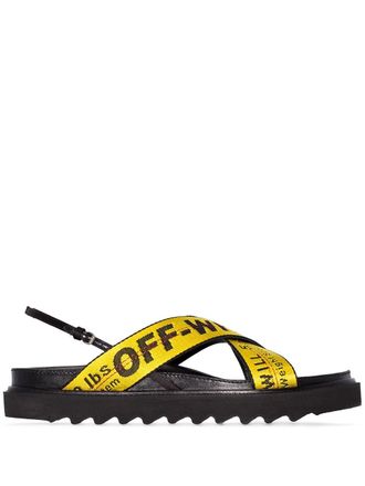 Off-white Black Industrial Belt Leather Sandals - women - Rubber/Cotton/Leather - 35