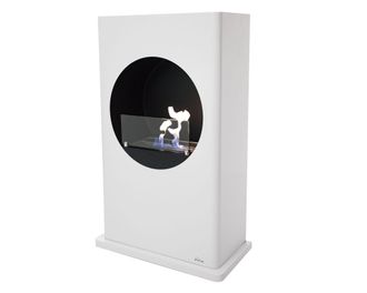 Purline Chimenea De Etanol De Suelo En Acero Lacado Blanco