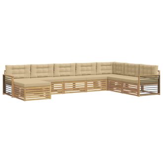 vidaXL Conjunto De Sof&aacute;s De Exterior Con Coj&iacute;n 8 Pcs Y Beige Vidaxl