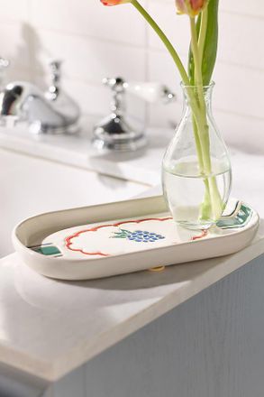 Anthropologie Printed Ceramic Bath Tray