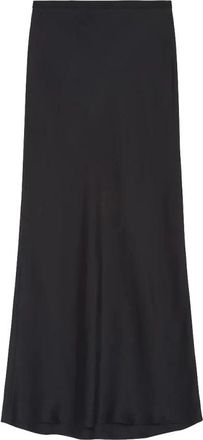 Anine Bing Zwarte Zijden Midi Rok - Dames - Maxi Rokken - Zwart - S - Rokken