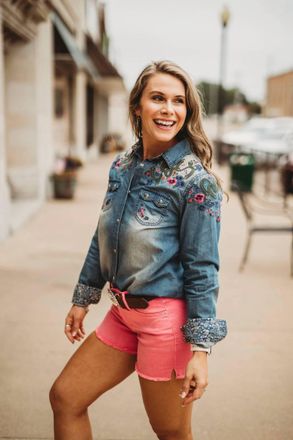 Tasha Polizzi Delma Embroidered Shirt In Blue